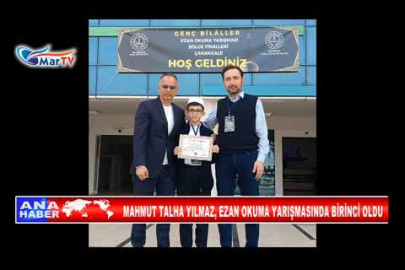 MAHMUT TALHA YILMAZ, EZAN OKUMA YARIŞMASINDA BİRİNCİ OLDU