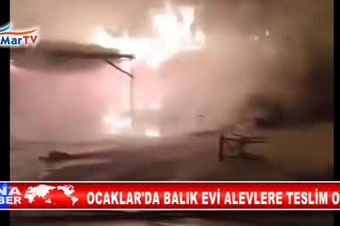 OCAKLAR'DA BALIK EVİ ALEVLERE TESLİM OLDU