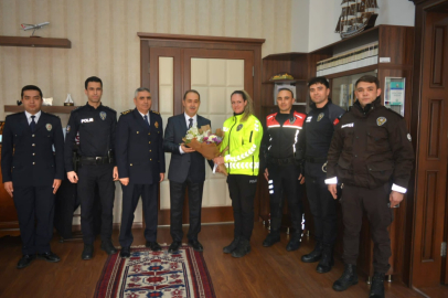 POLİS HAFTASI DOLAYISIYLA KAYMAKAM AKSAKAL’A ZİYARET