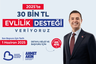 BAŞKAN AKIN’DAN 30 BİN TL “EVLİLİK DESTEĞİ”